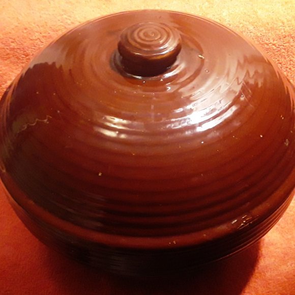 Monmouth Pottery Other - Vintage Brown Monmouth Pottery Cooking Lidded Bowl